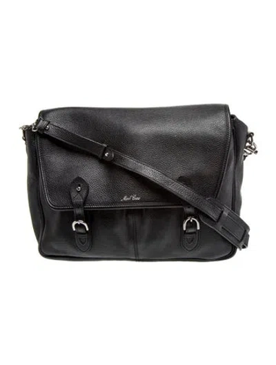 Pre-owned Mark Cross Leather Messenger Bag In Black