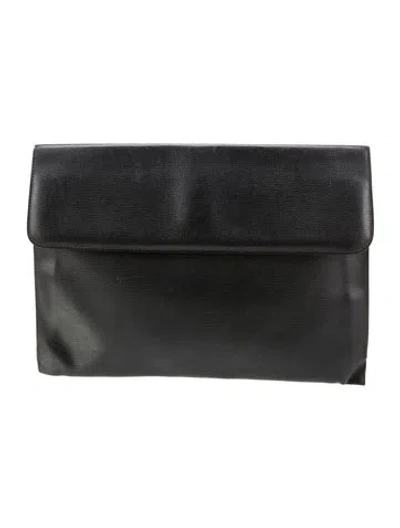 Pre-owned Mark Cross Leather Portfolio In Black