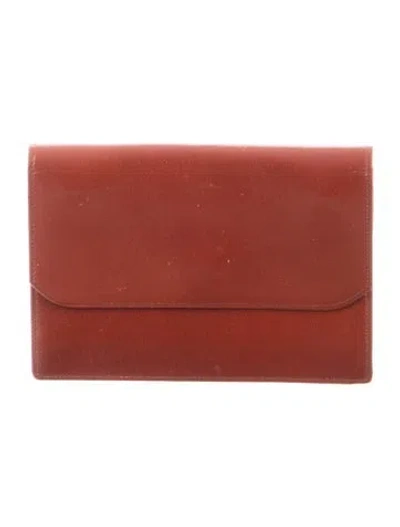 Pre-owned Mark Cross Leather Printed Bifold Wallet In Brown