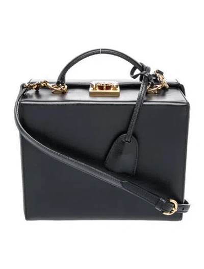 Pre-owned Mark Cross Leather Shoulder Bag In Black