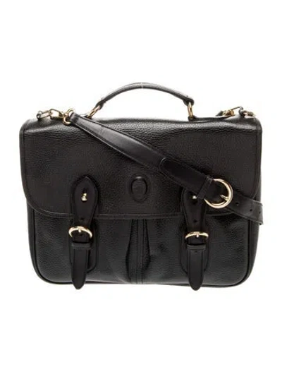 Pre-owned Mark Cross Leather Shoulder Bag In Black