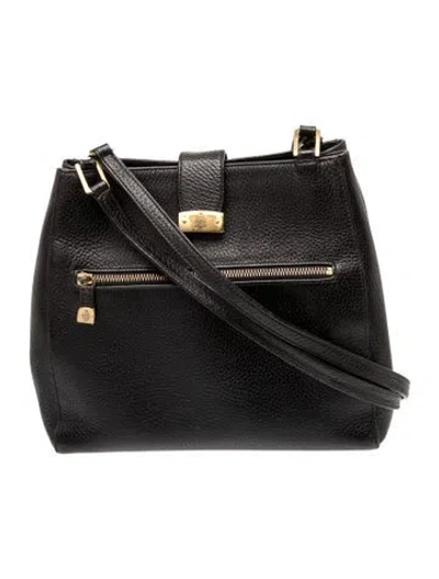 Pre-owned Mark Cross Leather Shoulder Bag In Black