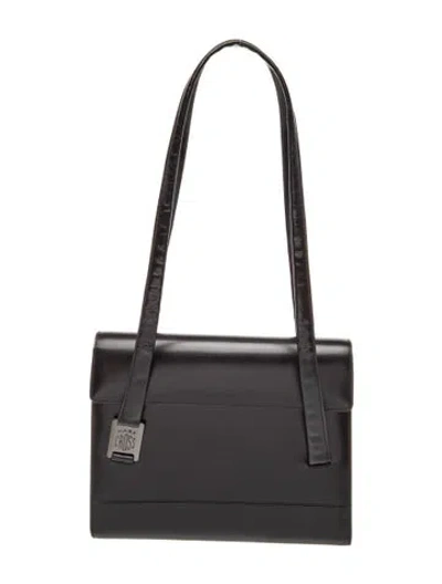 Pre-owned Mark Cross Leather Shoulder Bag In Black