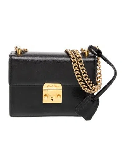 Pre-owned Mark Cross Leather Shoulder Bag In Black