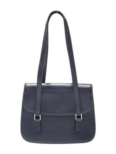Pre-owned Mark Cross Leather Shoulder Bag In Blue