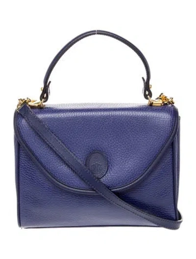 Pre-owned Mark Cross Leather Shoulder Bag In Blue
