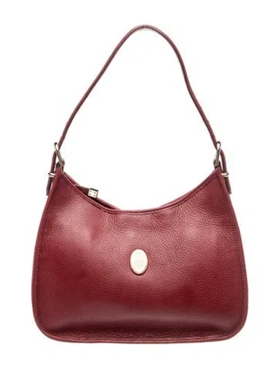 Pre-owned Mark Cross Leather Shoulder Bag In Burgundy