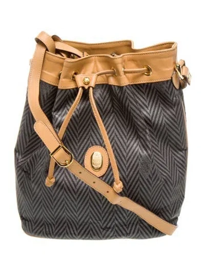 Pre-owned Mark Cross Leather Shoulder Bag In Gray