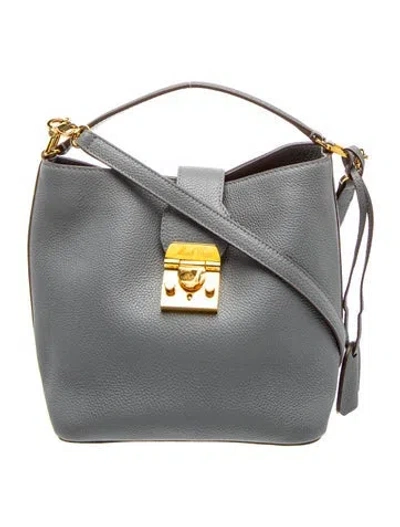 Pre-owned Mark Cross Leather Shoulder Bag In Gray