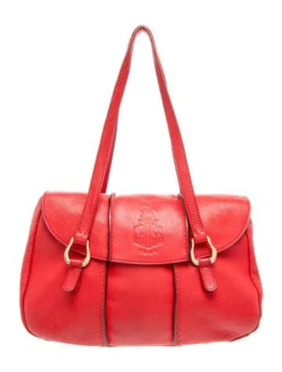 Pre-owned Mark Cross Leather Shoulder Bag In Red