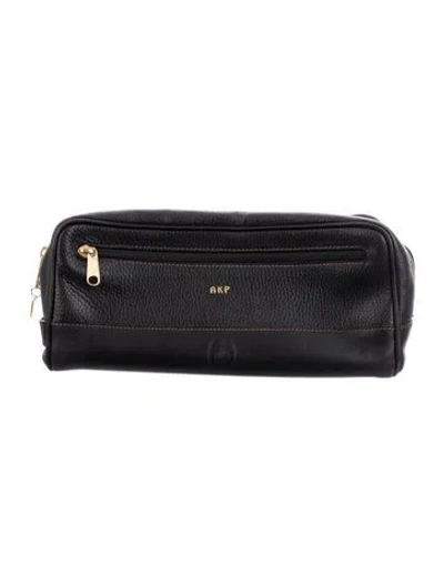 Pre-owned Mark Cross Leather Toiletry Bag In Black
