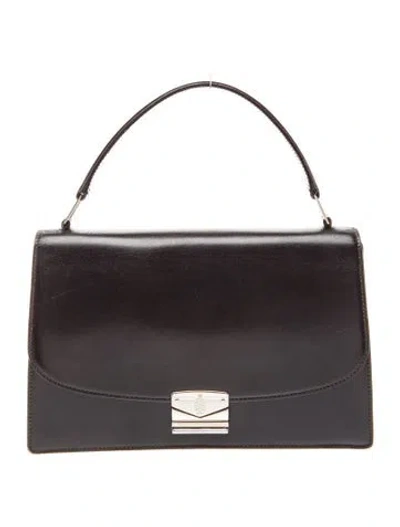 Pre-owned Mark Cross Leather Top Handle Bag In Black