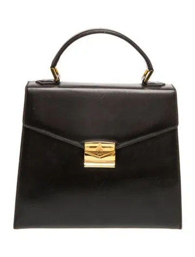 Pre-owned Mark Cross Leather Top Handle Bag In Black