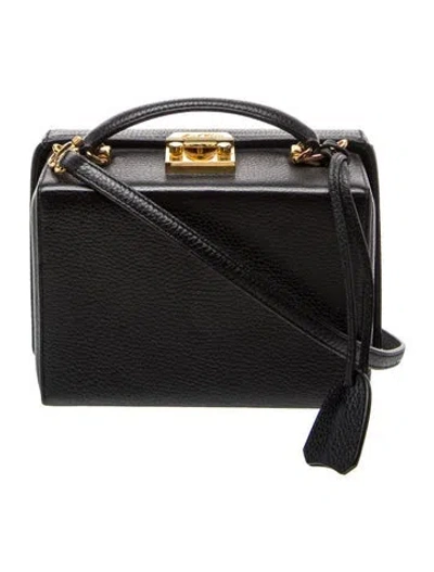 Pre-owned Mark Cross Leather Top Handle Bag In Black