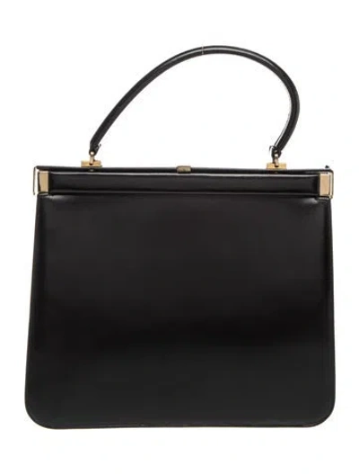 Pre-owned Mark Cross Leather Top Handle Bag In Black