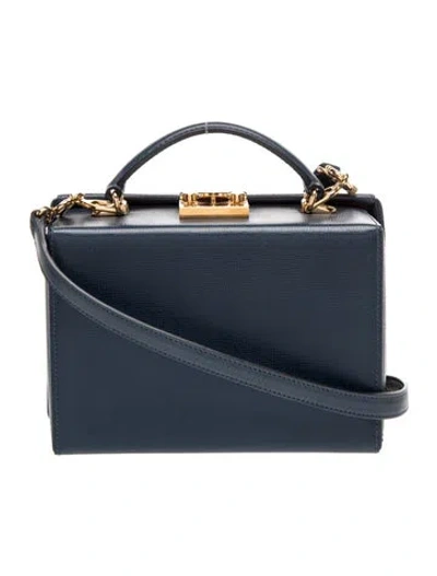 Pre-owned Mark Cross Leather Top Handle Bag In Blue