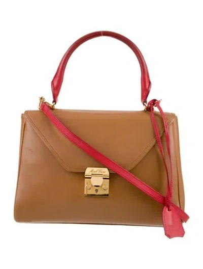 Pre-owned Mark Cross Leather Top Handle Bag In Brown