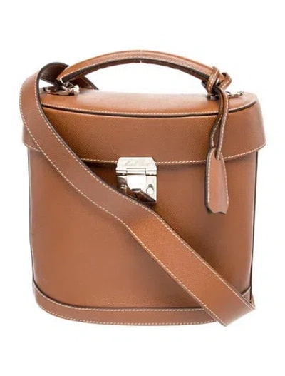 Pre-owned Mark Cross Leather Top Handle Bag In Brown