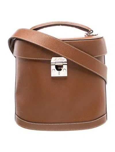Pre-owned Mark Cross Leather Top Handle Bag In Brown