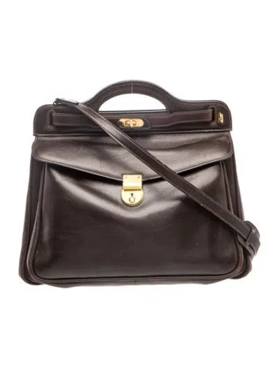 Pre-owned Mark Cross Leather Top Handle Bag In Brown