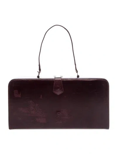 Pre-owned Mark Cross Leather Top Handle Bag In Burgundy