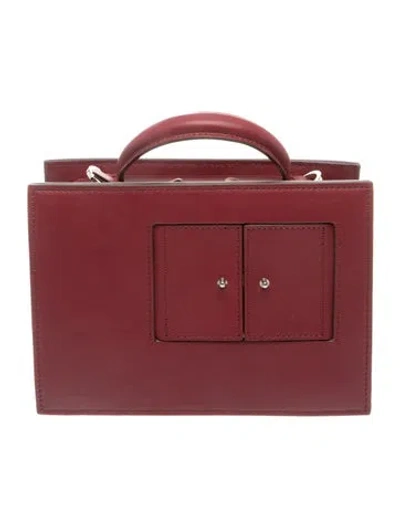 Pre-owned Mark Cross Leather Top Handle Bag In Burgundy