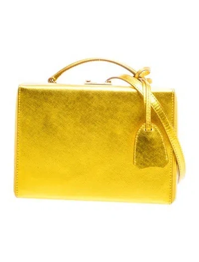 Pre-owned Mark Cross Leather Top Handle Bag In Gold
