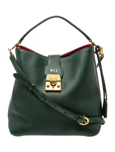 Pre-owned Mark Cross Leather Top Handle Bag In Green