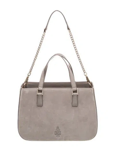 Pre-owned Mark Cross Leather Top Handle Bag In Grey