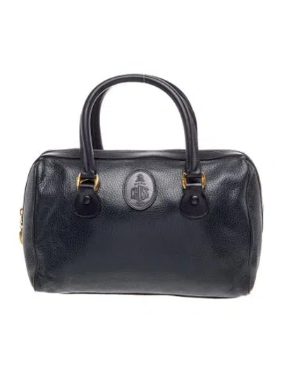 Pre-owned Mark Cross Leather Top Handle Bag Medium In Gray