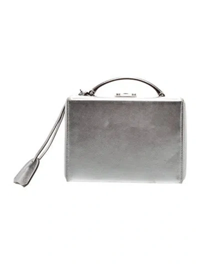 Pre-owned Mark Cross Leather Top Handle Bag In Metallic/silver