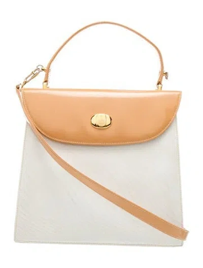 Pre-owned Mark Cross Leather Top Handle Bag In Neutral