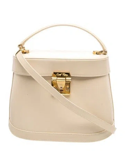 Pre-owned Mark Cross Leather Top Handle Bag In Neutral