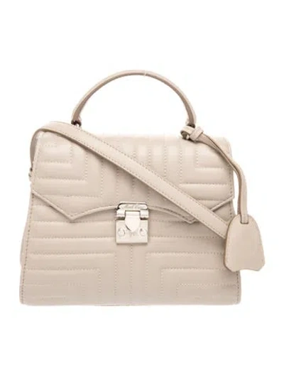 Pre-owned Mark Cross Leather Top Handle Bag In Neutrals