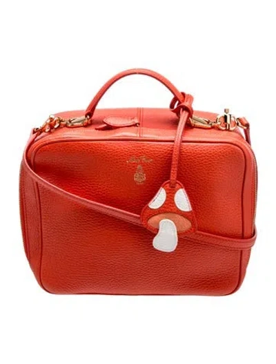 Pre-owned Mark Cross Leather Top Handle Bag In Orange