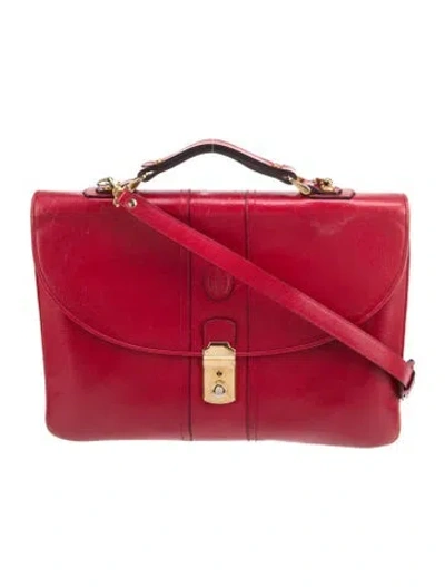 Pre-owned Mark Cross Leather Top Handle Bag In Red
