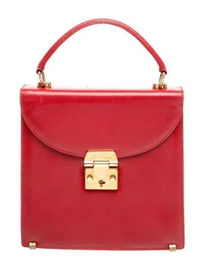 Pre-owned Mark Cross Leather Top Handle Bag In Red