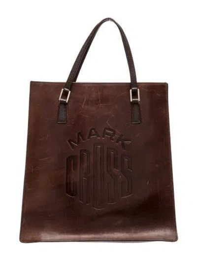 Pre-owned Mark Cross Leather Top Handle Bag Vintage In Brown