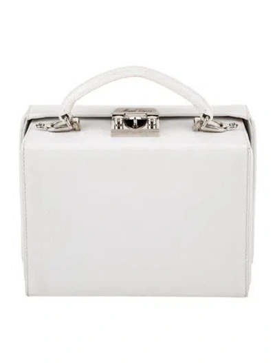 Pre-owned Mark Cross Leather Top Handle Bag In White