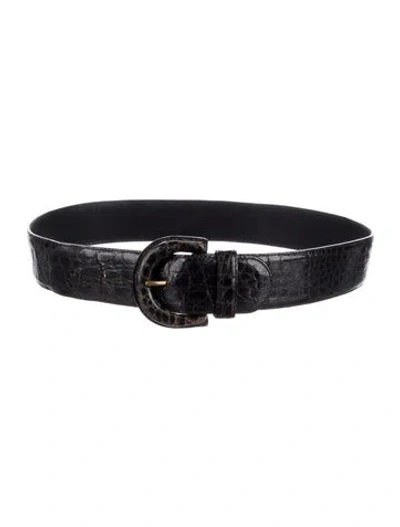 Pre-owned Mark Cross Leather Waist Belt In Black