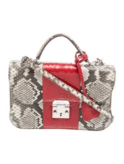 Pre-owned Mark Cross Python Shoulder Bag In Neutral