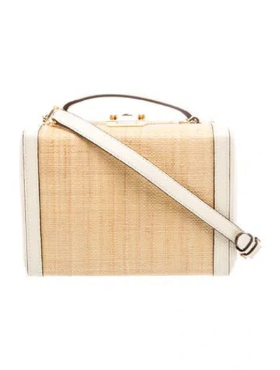 Pre-owned Mark Cross Raffia Top Handle Bag In Neutral