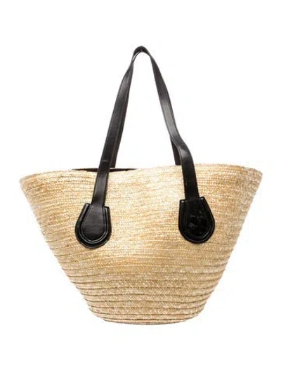 Pre-owned Mark Cross Raffia Tote In Neutrals