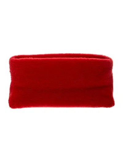 Pre-owned Mark Cross Shearling Clutch In Red