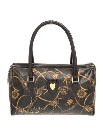 Pre-owned Mark Cross Signature Top Handle Bag In Black