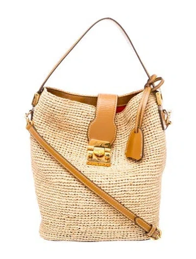 Pre-owned Mark Cross Straw Top Handle Bag In Neutral