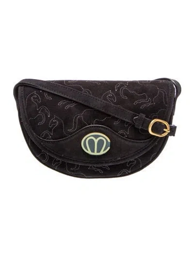 Pre-owned Mark Cross Suede Crossbody Bag In Black