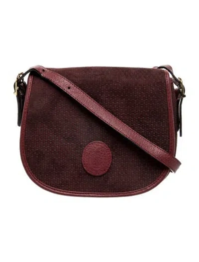 Pre-owned Mark Cross Suede Crossbody Bag In Burgundy