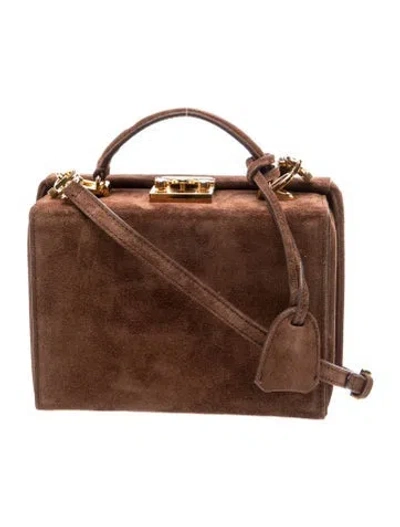 Pre-owned Mark Cross Suede Top Handle Bag In Brown