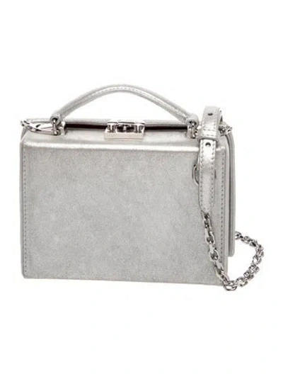 Pre-owned Mark Cross Suede Top Handle Bag In Silver
